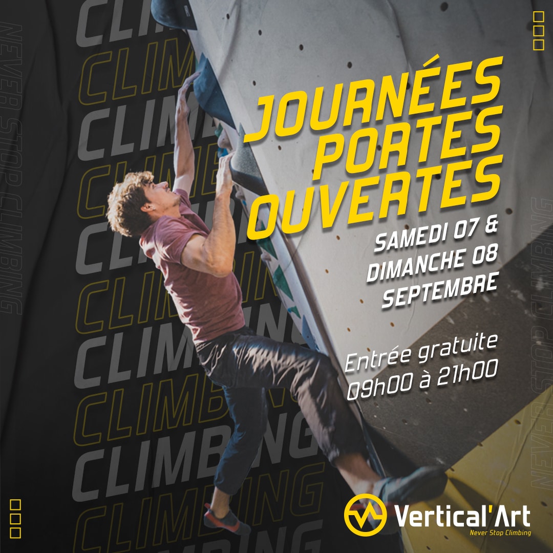 Journées Portes Ouvertes à Vertical'Art Brest samedi 7 et dimanche 8 septembre : Découvrez l'escalade gratuitement !